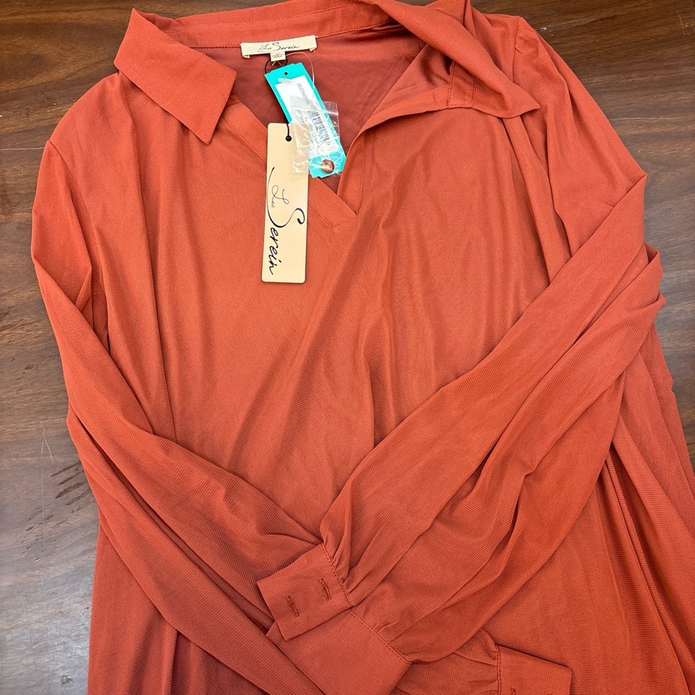 St. John Terracotta Long Sleeve Top